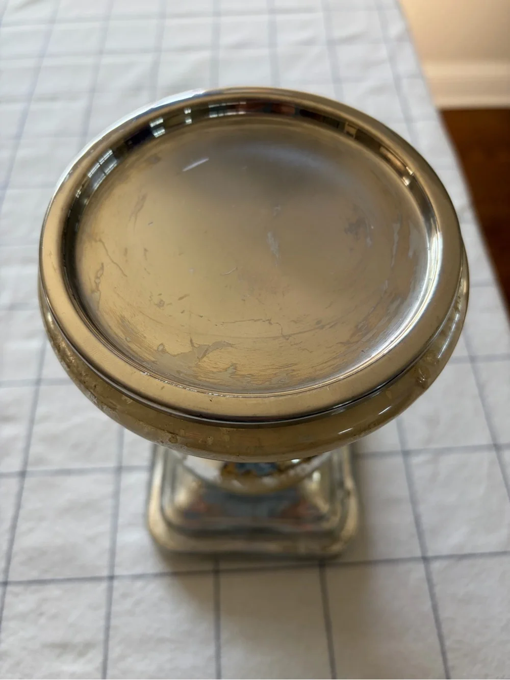 Pottery Barn Antique Mercury Piller Holder Medium 9